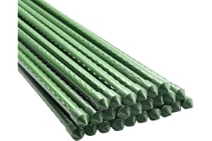 BTSD-home Garden Stakes 4 Ft Steel Plant Stakes Sturdy Tomato Stakes, Pack of 25