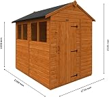Tiger TigerFlex Shiplap Apex Shed 8x6 ft Single Door Wooden Garden Storage view 2