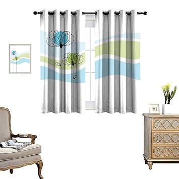 Amazon Com Homehot Doodle Window Curtain Drape Summer Flowers