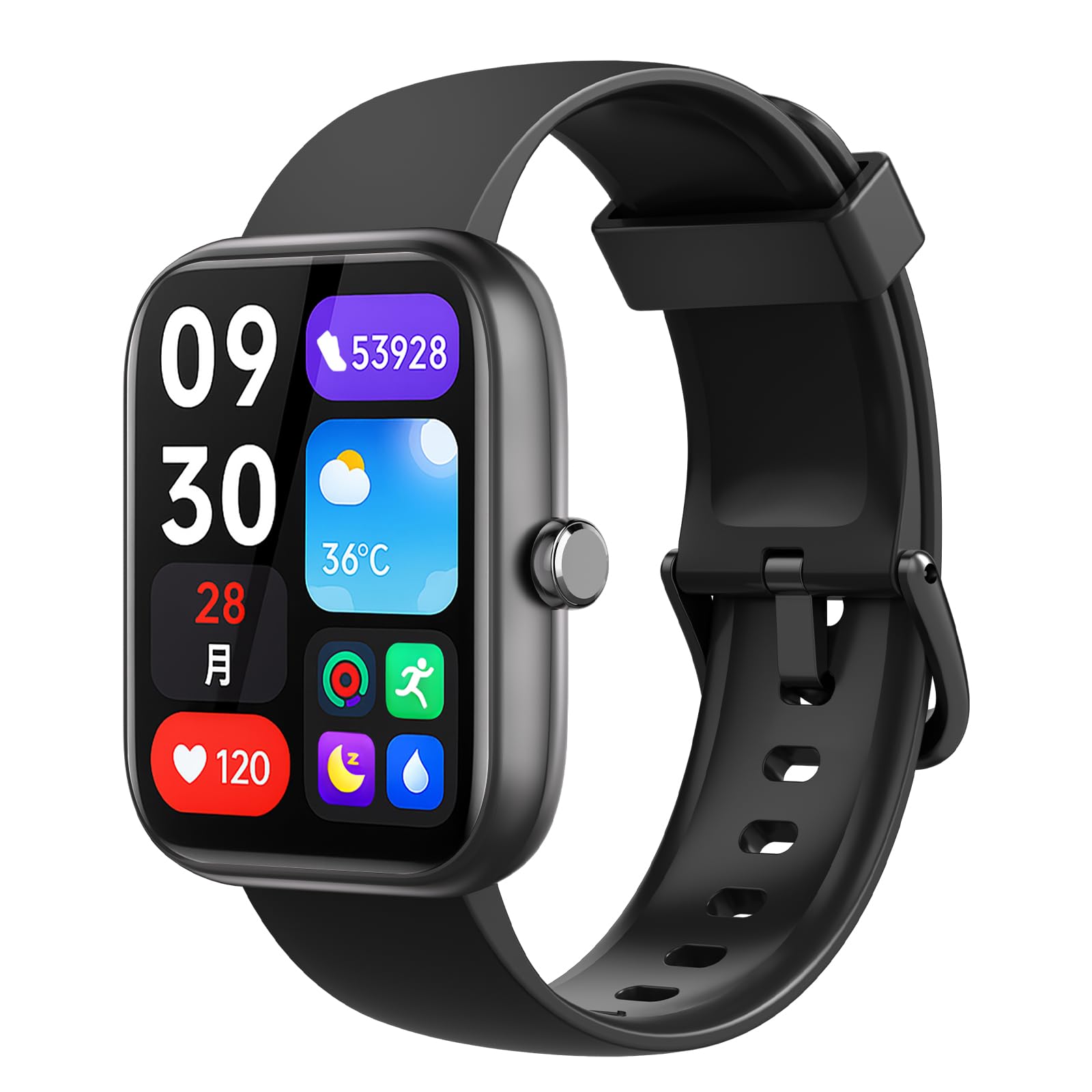 Smart Watch (2025 New Masterpiece, Amazon Limited Model), Bluetooth 5.3 Calling Function, 1.83 Inch Large Screen, iPhone / Android Compatible, SMS/LINE Notifications, Music Playback, Weather Forecast
