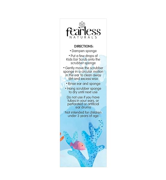 WALLY’S NATURAL KIDS EAR SCRUB EARWAX REMOVAL CLEANSER WASH, CLEANS AWAY WAX, DIRT & OILS, INCLUDES REUSABLE SCRUBBER SPONGE, PEDIATRICIAN-CONSULTED, SAFE FOR KIDS 3+, INFUSED WITH ALOE VERA, 2 FL OZ
