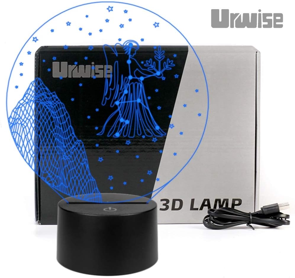 12 Constellations Virgo LED Night Light 7 Color Charge Button LED Desk Table Light Lamp Bedroom 3063-5