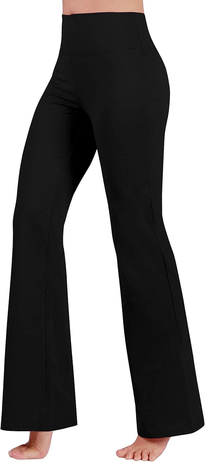 ODODOS Women's Boot-Cut Yoga Pants Tummy Control Workout Non See-Through Bootleg Yoga Pants: Clothing