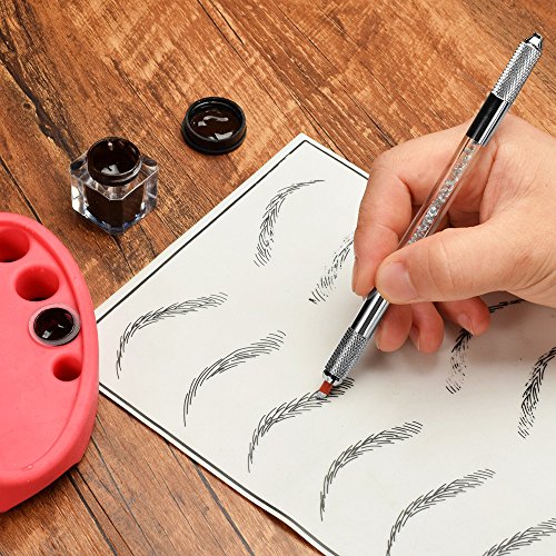 Tatto Manual Pen,Chartsea Double Head Microblading Permanent Makeup Eyebrow Tattoo Manual Pen (Blue) - Thumbnail 5