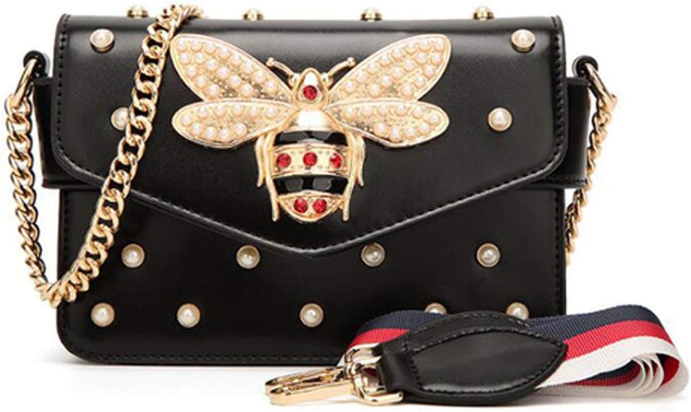 Women Messenger Bags Small Chain Crossbody Bags Female Luxury Shoulder Bag Pearl Handbag Red White Black