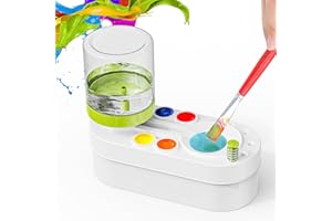 GESBOOLE Paint Brush Cleaner, Painting Station Supplies for Kids, Paint brushes Cleaner Tool with Palette,Paint Brush Holder-Paint Brush Rinser for Arylic Paint,WaterColor-Based Paints,Drawing and Art Supplies