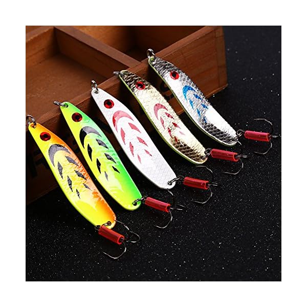 Sougayilang-Colorful-Hard-Spoon-Spinner-Fishing-Lures-Metal-Treble-Hooks-Baits-Pack-of-5pcs