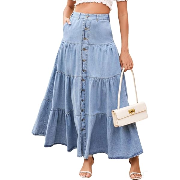 Marc Jacobs Women's Wave Denim Skirt, Swell Denim, Blue, M at