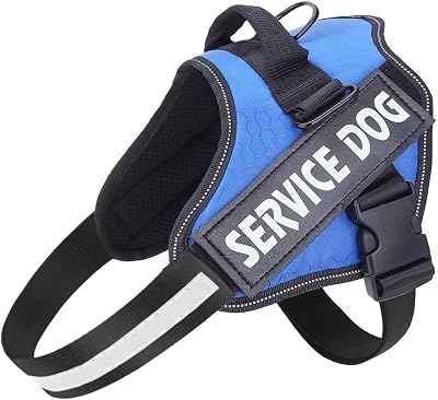 Belababy Soft No Pull Dog Harness Small Adjustable Reflective Blue