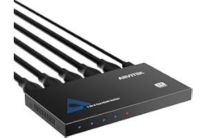 4K HDMI Splitter 1 in 4 Out, Arvitek USB-C Powered 1×4 HDMI Splitter for TV, Monitor, Xbox, PS5, 4Kx2K@30Hz 3D Full HD, Mirror Only (Not a Switch), Metal Housing