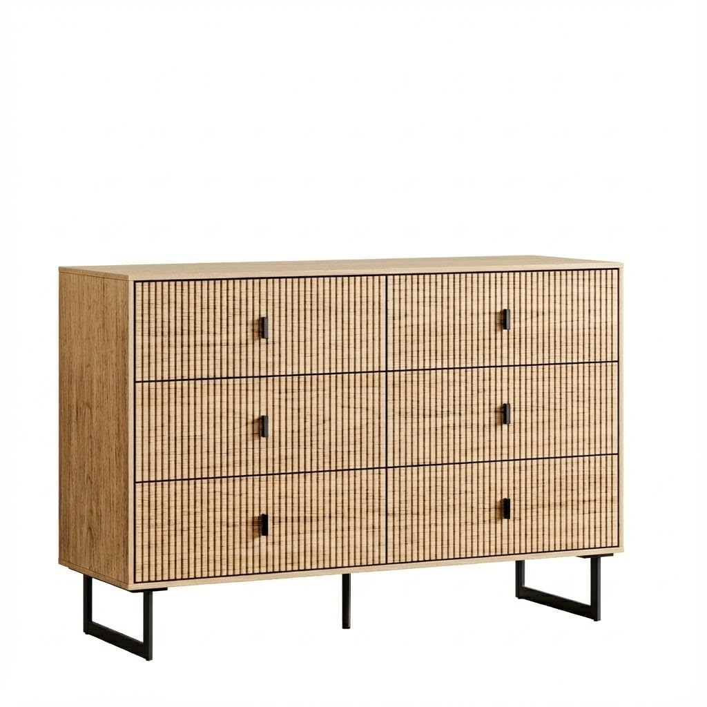 Photo 1 of Chrangmay Modern Chest of Drawers with 6 Drawers,Deep Drawers,Clothes Organizer,Large Storage Cabinet for Living Room, Bedroom,Hallway,with Anti-Tipping Device,Wood