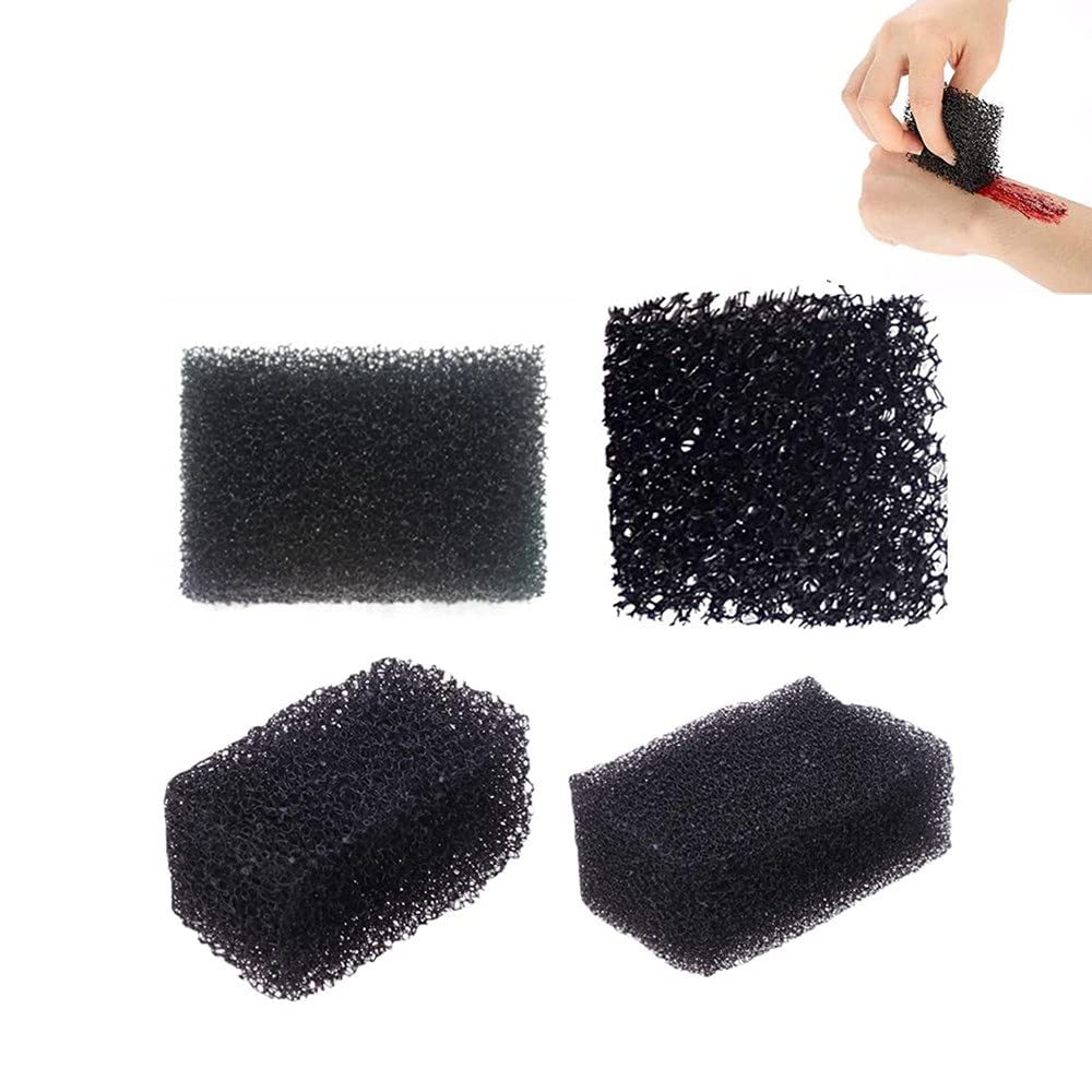 LegendTech 4 Types Special Effect Halloween Makeup Sponge Blood Stipple Wound Stipple Sponge for Halloween, Xmas, Carnival Face Body Painting