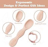 Vicloon Silicone Baby Fork and Spoon Set 2 Pcs Self Feeding Toddler Kit view 4