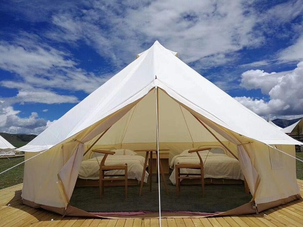 Outdoor Safari Glamping Tent Waterproof Oxford 3/4/5/6M Luxury Yurt Bell Tent for Family Camping