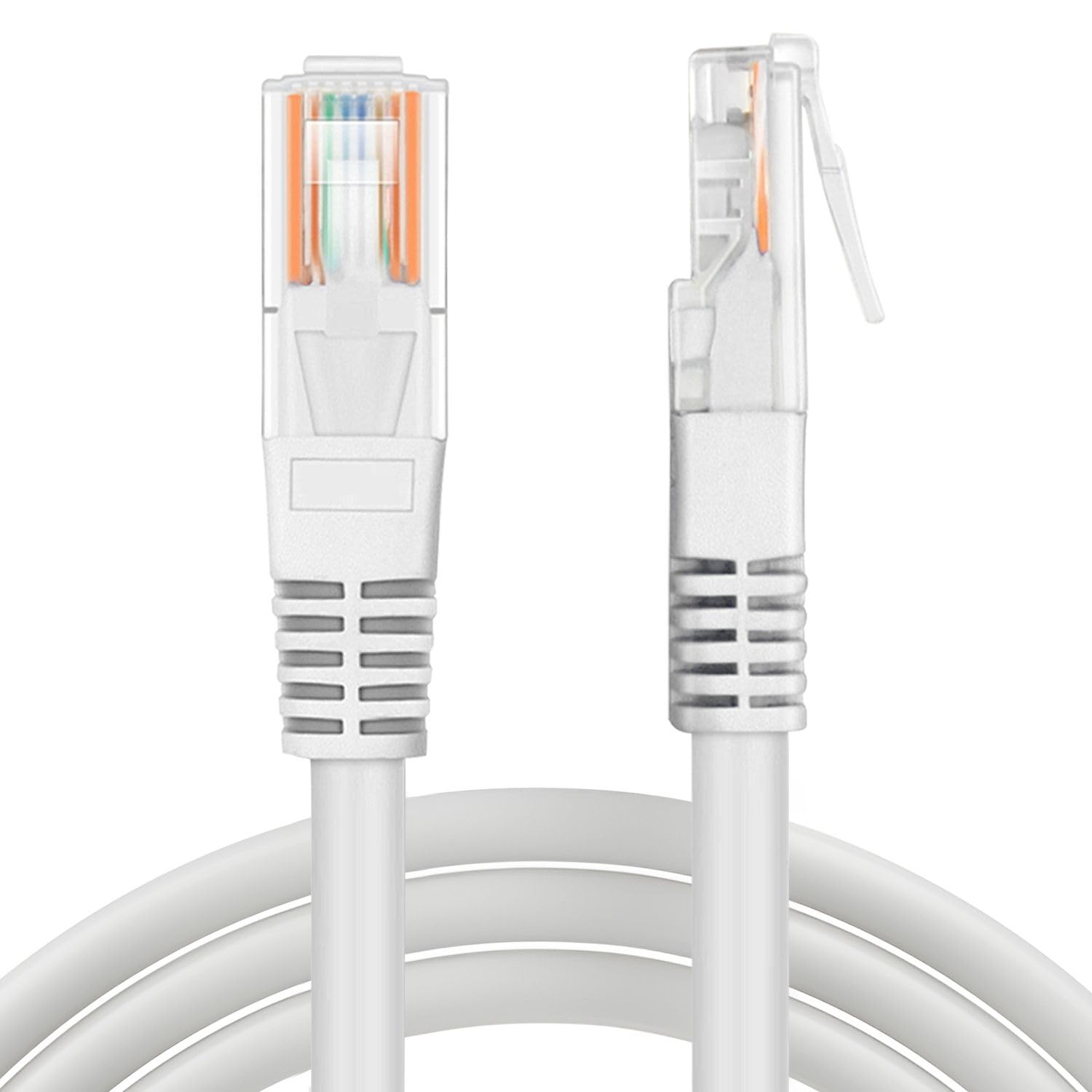 TNP Cat 5e Ethernet Cable 50ft, Cat 5 Internet Patch Cable Cat5e Cable RJ45 Connector LAN Network Cable Cat5 Wire Patch Cord Snagless Computer Ether Wire (50 Foot White)