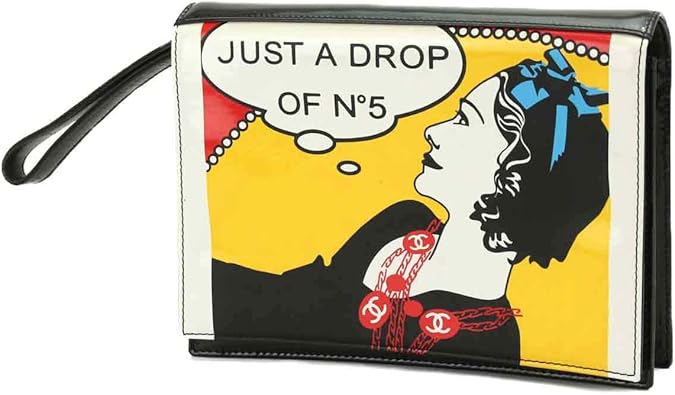 Amazon シャネル Chanel マドモアゼル Just A Drop Of No 5 クラッチバッグ エナメル レザー ブラック A 中古 Chanel クラッチバッグ