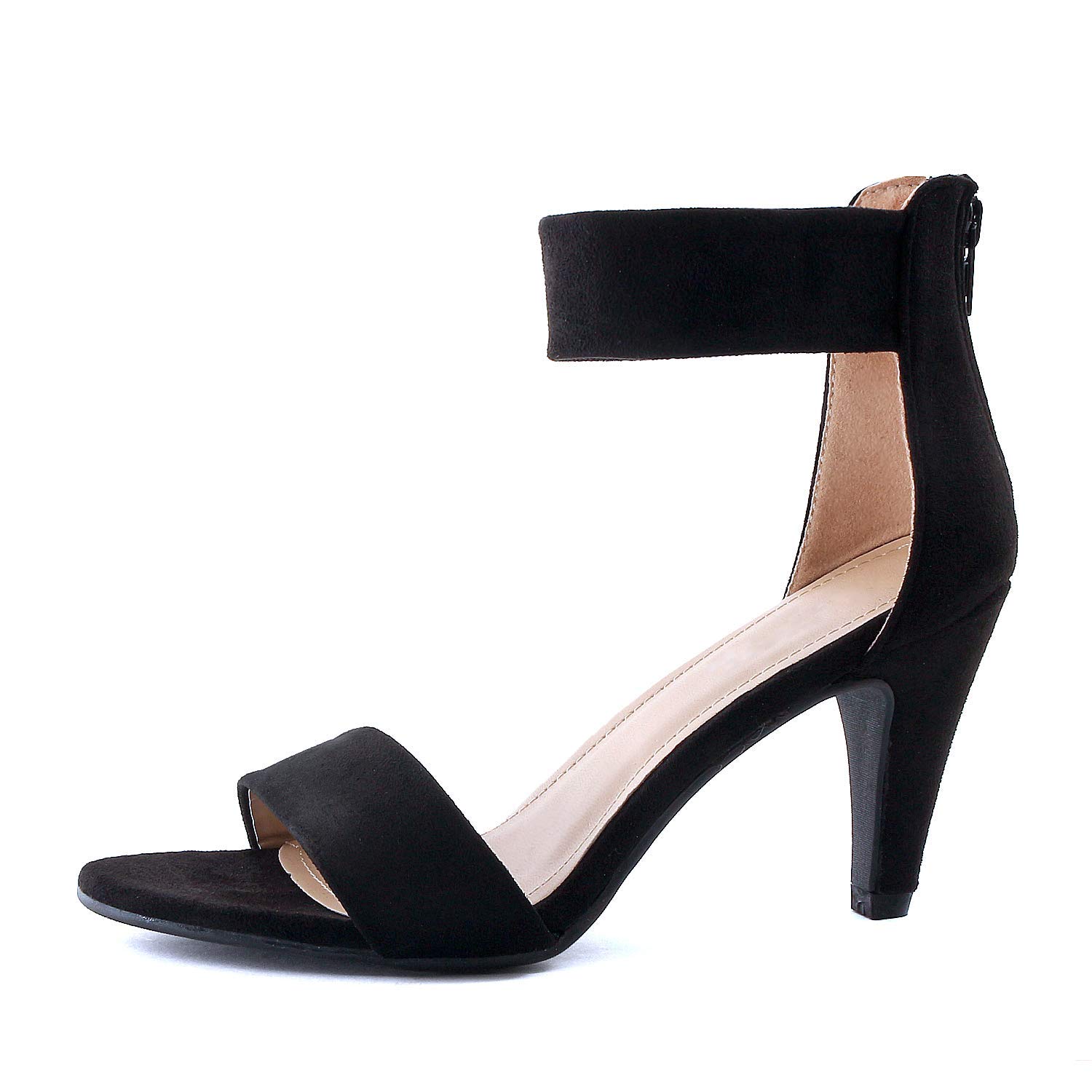 Susanny Womens Strappy Sandals Open Toe Sexy High Heels Summer Pumps Wedding Party Dress Shoes Black 9 B (M) US