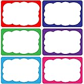 Wonmon 180 PCS Colorful Name Tags Stickers, 6 Colors Name Tag Stickers Name Labels for School Classroom Teacher Student Office Meeting Clothes Desk Cubby Locker Themed Party, 2x3 inch