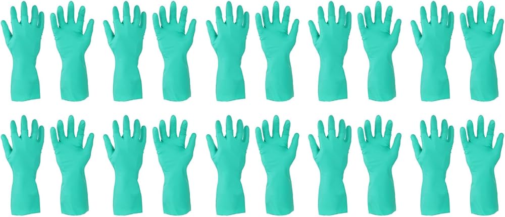sourcing map Nitrile Chemical Resistant Gloves Industrial Safety Work Medium