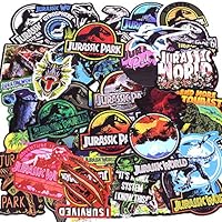 LIN LANG Dinosaur Stickers Jurassic World Park Decals, Laptop Water Bottle Skateboard Phone Motorcycle Bicycle Luggage Guitar Bike Sticker Vinyl Waterproof Decal 75pcs Pack Dinosaur Party Supplies