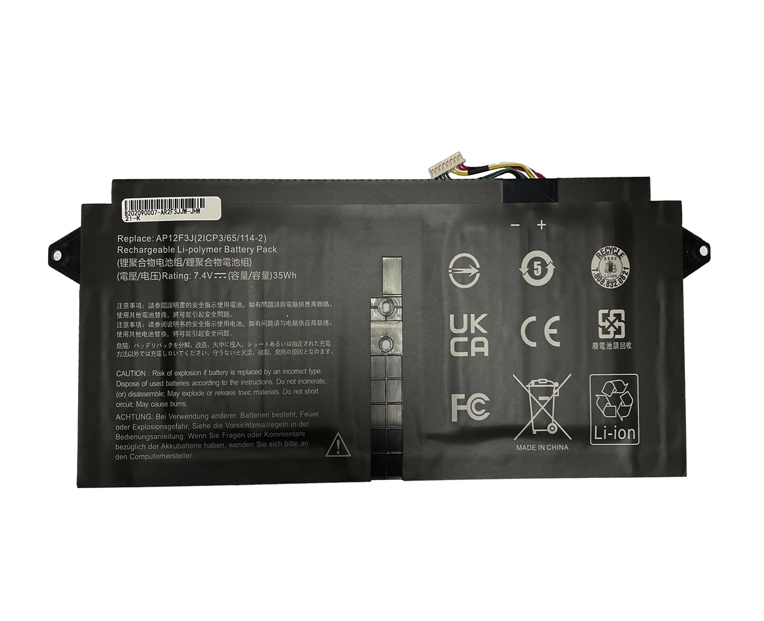 AP12F3J 2ICP3/65/114-2 Laptop Battery Replacement for Aspire13.3" S7 Ultrabook S7-391 S7-391-53334G12aws MS2364 S7-391-53334G12aws S7-391-53334G25aws Series(7.4V 4680mAh 35Wh)