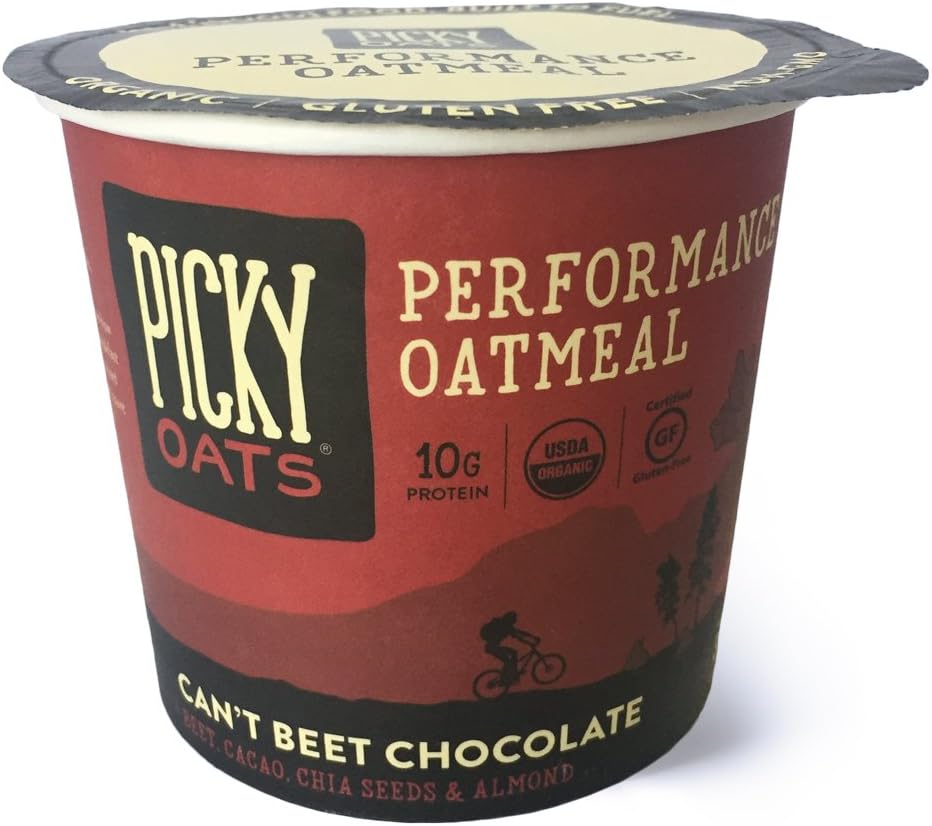 Picky Oats Organic Performance Oatmeal, Can't Beet Chocolate, 2.8 oz (Pack of 6 Cups) By Picky Bars