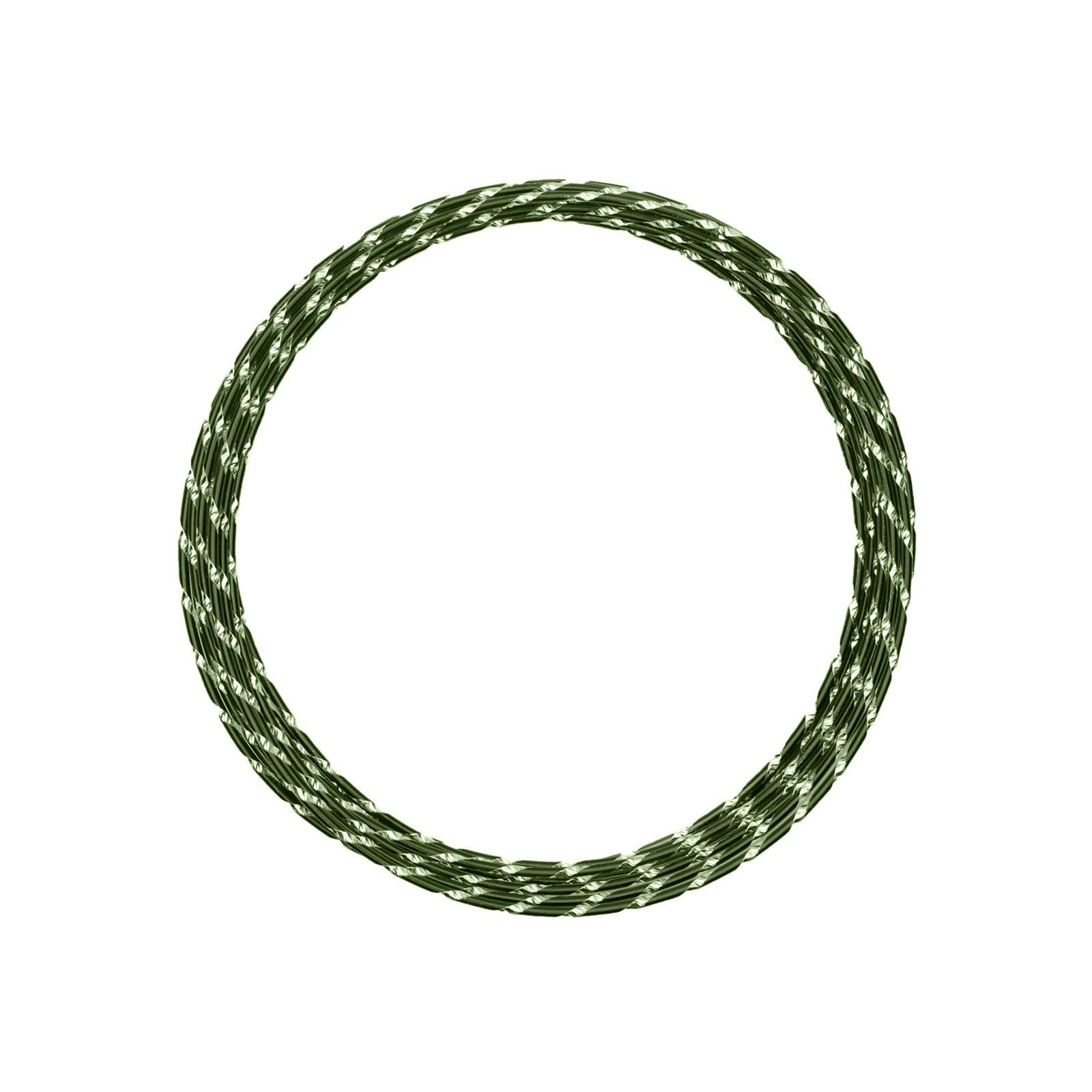 Vaessen Creative Aluminium Craft Wire Diamond Cut 16.4 ft (5 m) x 0.08" (2 mm) Dark Green - Flexible Metallic Wire for Crafting, Flower Arranging, Jewellery Making and Modelling — image 1