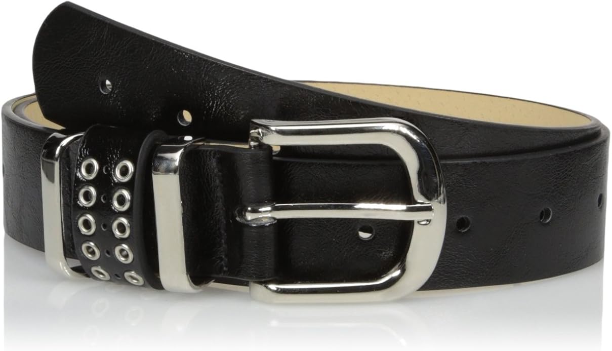 Buy Madden Girl Women's Pant Belt with Grommet and Metal Loops, Black