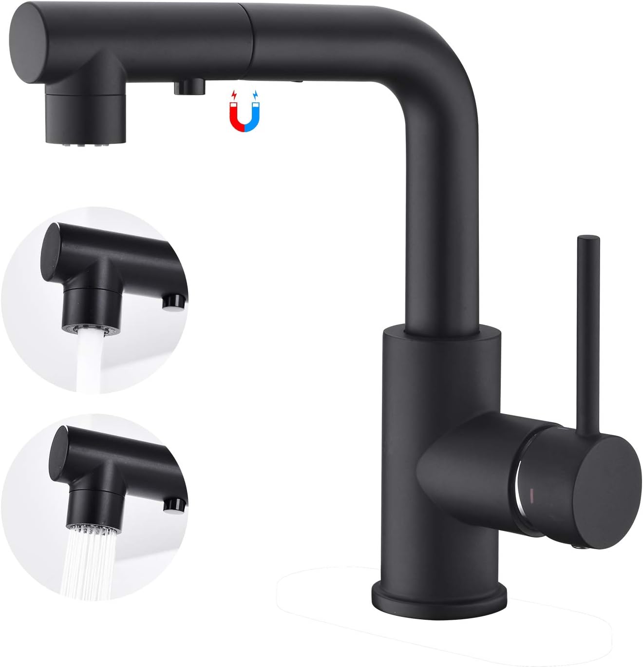 CREA Kitchen Tap with 3 Function Sprayer, Pull Out Kitchen Mixer Tap, 360° Swivel Kitchen Sink Tap