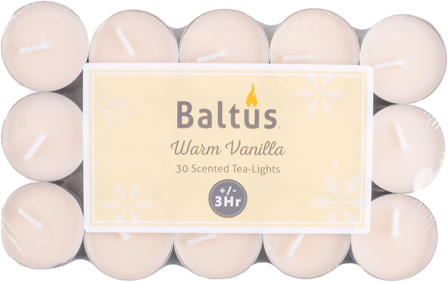 Baltus Pack Of 30 Flat Christmas Scented Tealights Nightlights - Warm Vanilla