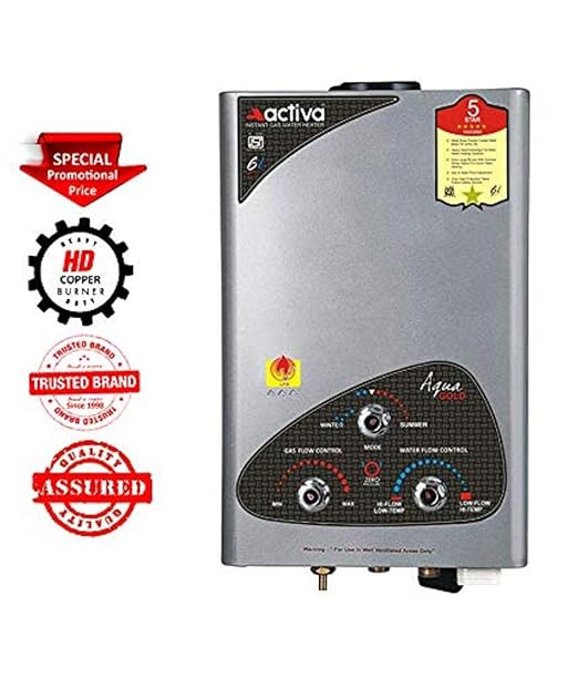 Buy ACTIVA Instant Aqua Gold 100 Copper LPG Gas Water Heater with Anti