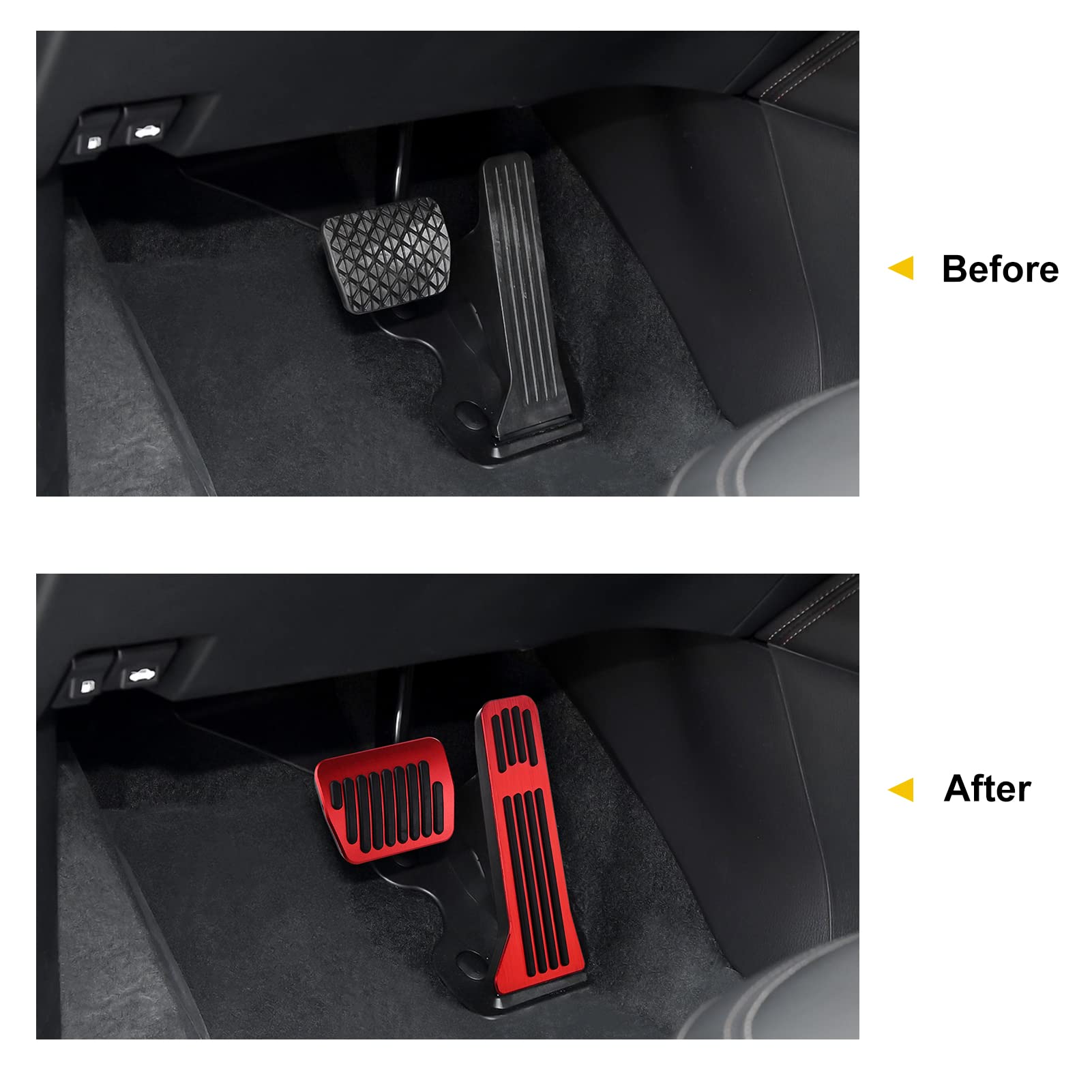 ANFOKAS Compatible with Mazda CX-5 CX-9 3 6 Accessories Anti-Slip Sporty Car Foot Pedal Covers Rest Brake Gas Accelerator Pedal Pads -Red