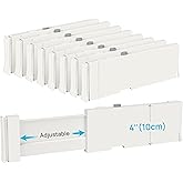 Vtopmart Drawer Dividers for Clothes 8 Pack, Adjustable 4" High Expandable from 11.3"-17" Dresser Drawer Organizer, Plastic D