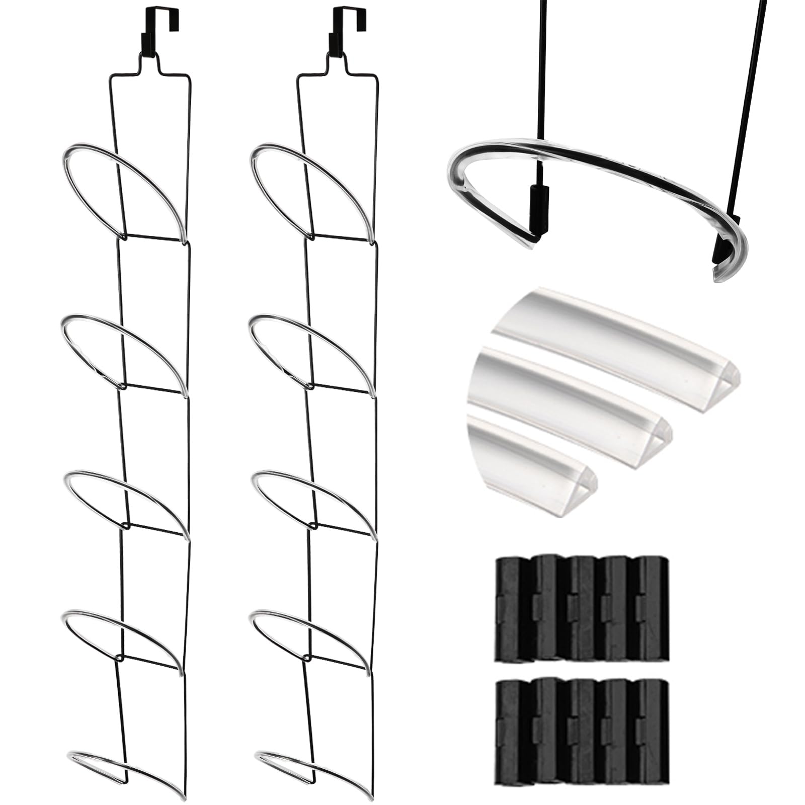 Livememory Hanging Hat Rack, Baseball Caps Hat Racks for Door, Wall, Closet, Bathroom, 10pcs (Black)