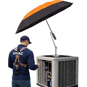 FLYKEY Magnetic Umbrella with Base for HVAC – Portable Sun & Rain Protection Folding Umbrella for Outdoor Work – Ideal for Ro