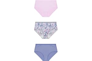 Playtex Womens Microfiber Underwear Hipster Pack, 3-Pack, Plus Size Panties Available, Full Coverage, Stay-Put Design