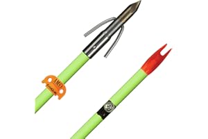 AMS Bowfishing A203-FLO Fluorescent Green Fiberglass Arrow, Chaos FX Point & Safety Slide