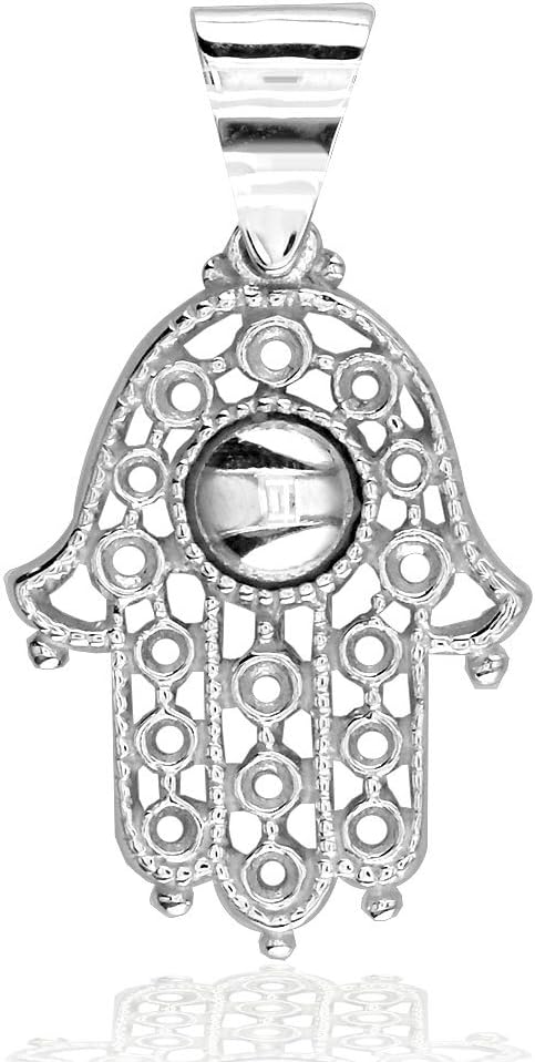 SZIROVintage Style Hamsa, Hand of God Charm in Sterling Silver