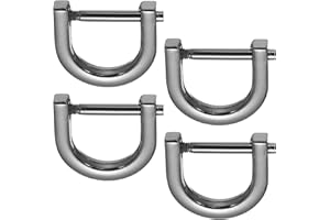 PATIKIL 9/16" D-Rings Screw in Shackle, 4 Pcs Horseshoe U Shape D Ring Zinc Alloy Semicircle Buckles Replacement for Purse Ke