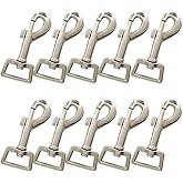 Vafon 10 Pcs Heavy Duty 2.95"x0.98" Square Eye Nickel Plated Swivel Snap Hooks Pet Buckle Trigger Clip Clasp Dog Horse Lead Keychain