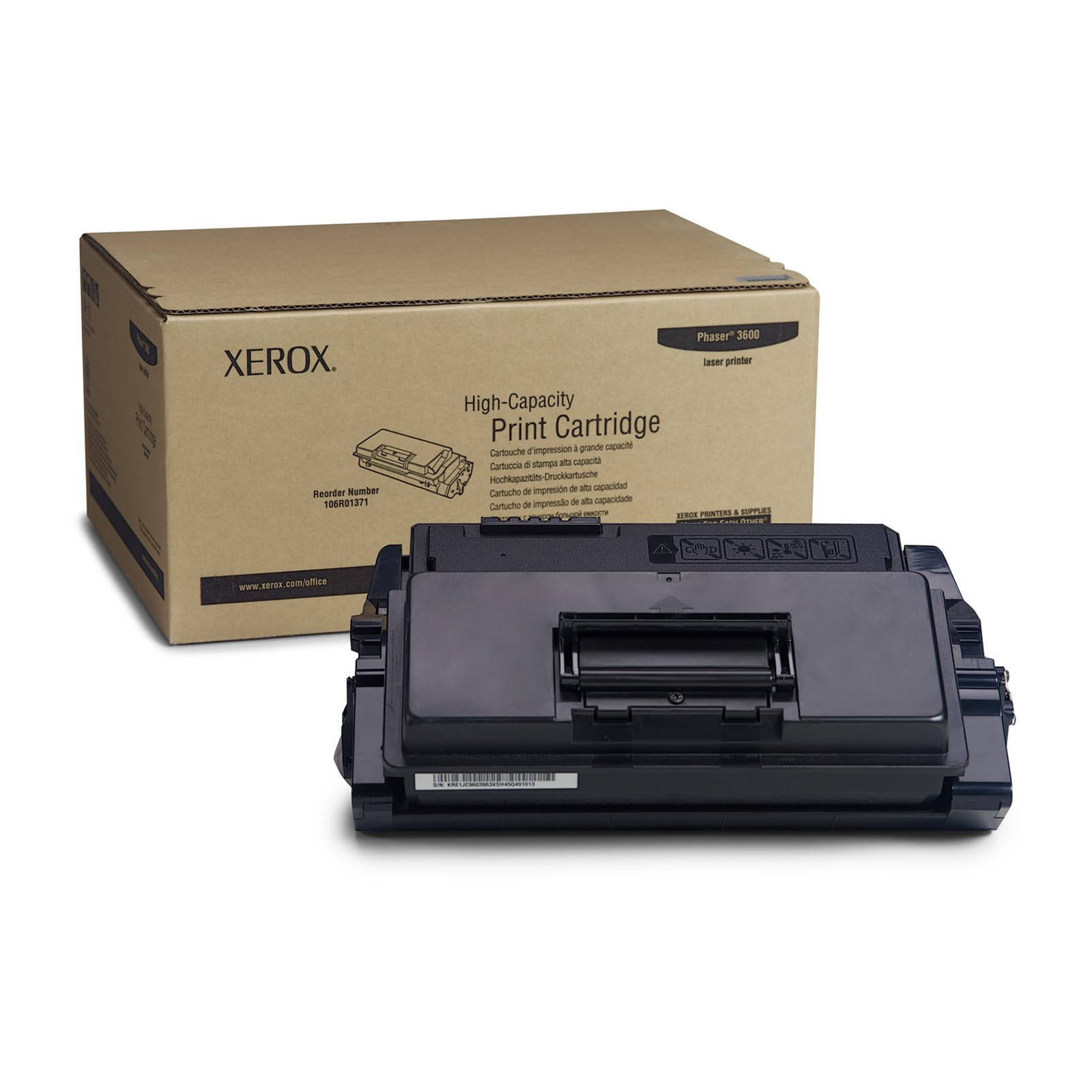 Xerox Genuine Phaser 3600 Black High Capacity Toner Cartridge (14,000 pages) - 106R01371