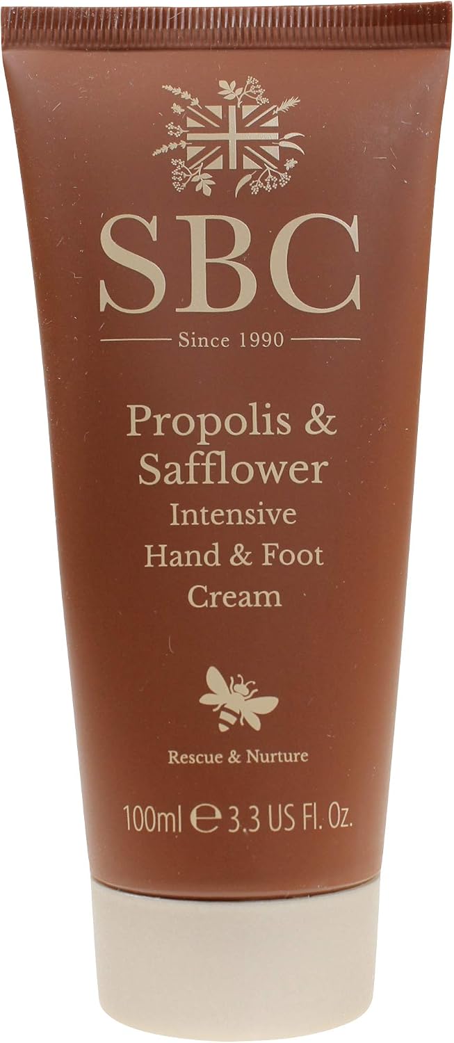 SBC Skincare Propolis & Safflower Intensive Hand & Foot Cream 100ml - Nourishes Dry or Cracked Hands and Feet