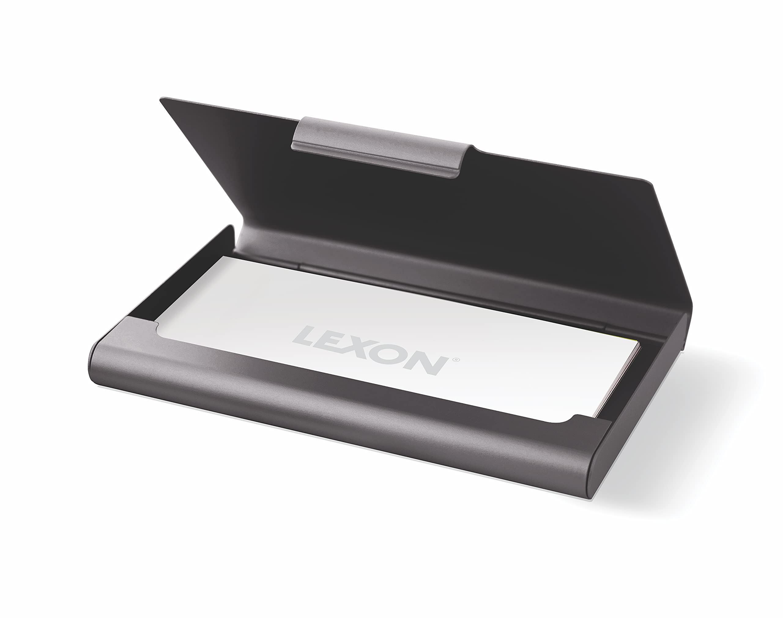 Lexon Unisex's Box Aluminium Business Card Case – Grey