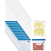 Waaqkid 40 PCS Reusable Vacuum Seal Bags for Food, Compact Sous Vide Bags for Handheld Sealer and Vac Sealer Machine