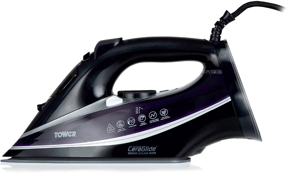 Tower Ceraglide Ultra Speed Iron 3100W Ceramic Soleplate 360ml 40g Steam