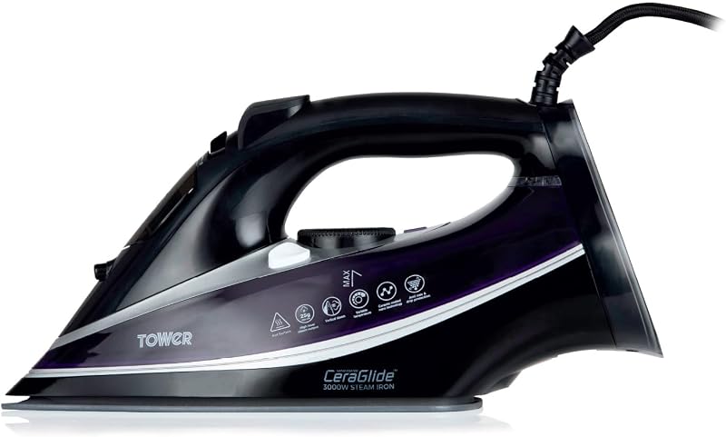 Tower Ceraglide Ultra Speed Iron 3100W Ceramic Soleplate 360ml 40g Steam