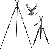 Adjustable Shooting Tripod for Rifles,Shooting Stick 3-in-1 Convertible Tripod/Monopod/Bipod, 22.8″-61″ Height, Lightweight Aluminum Alloy with Carrying Bag, Stable Rifle Rest for Hunting Outdoor