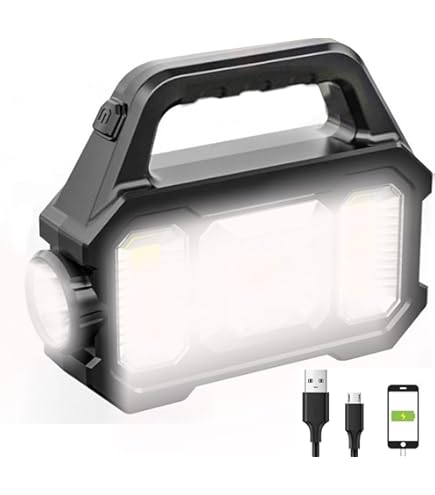 SUYOOULIN 13000LM Solar & USB Rechargeable LED Spotlight Flashlight - 6 Modes, IPX4 Waterproof, Power Bank Function, 800m Range - View #12