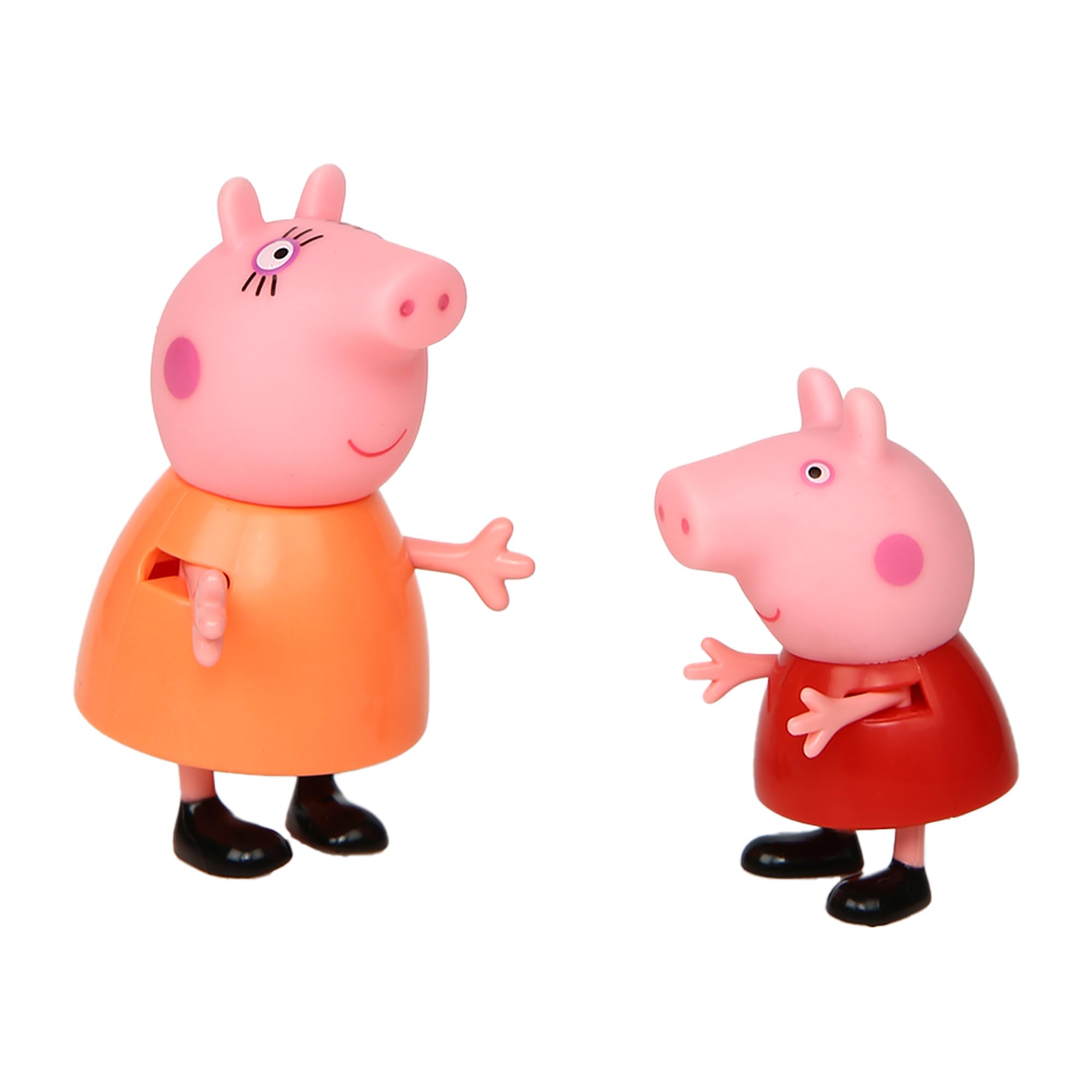 Peppa Pig and Mummy Pig Twin Figure Fun Pack with Two Poseable Figures and a Scene Card, Preschool Toyset for Girls and Boys Ages 3 and Up, Birthday Gift Toys for Kids 4