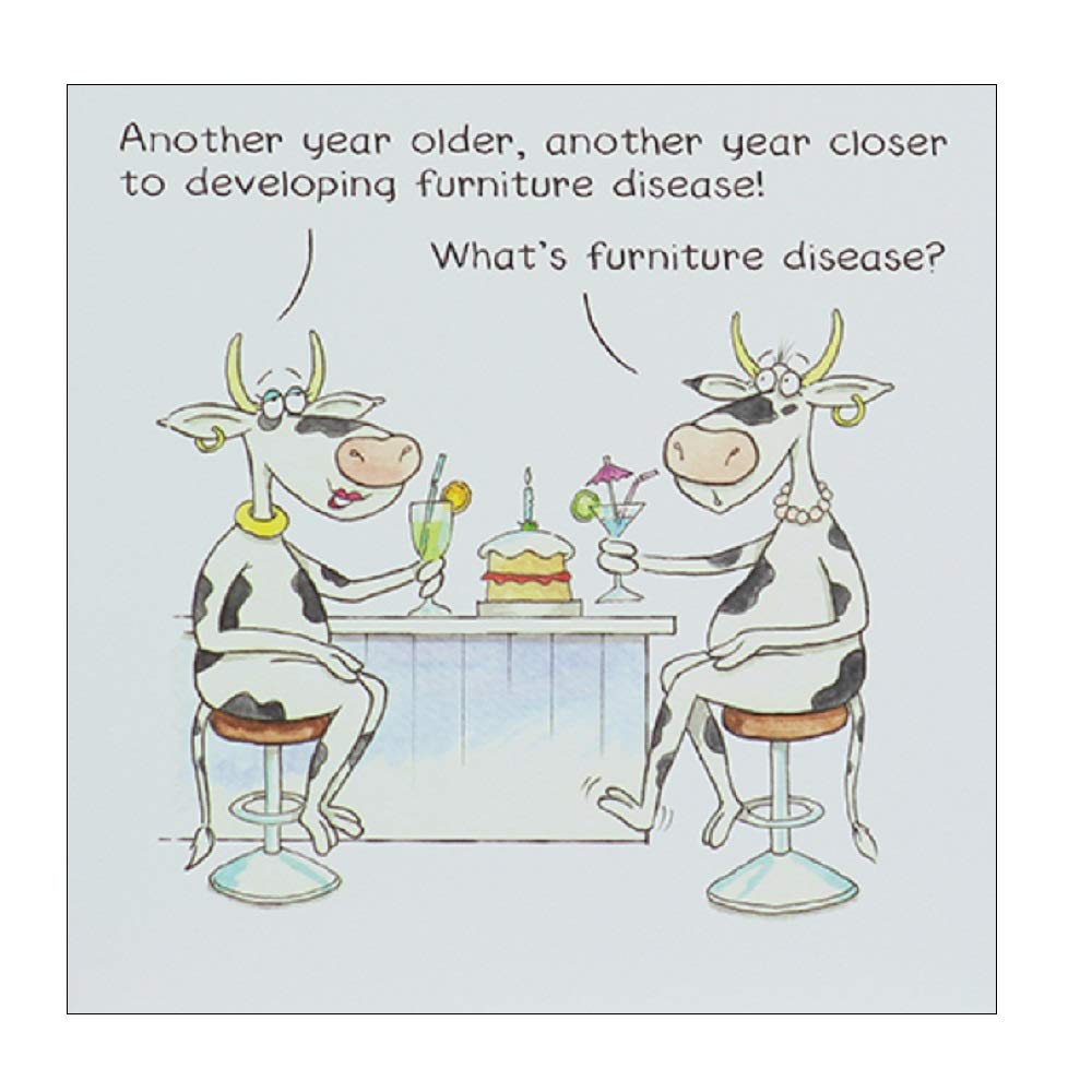 Illustrated Humorous Female Birthday Card from the Funny Farm Range - Furniture Disease - Greeting Card for Her (PL-EFU212)